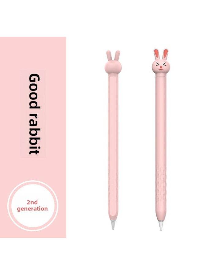 جراب مناسب لقلم Apple II من Apple Pencil 1 و2 وPro Cartoon Super Cute Series Silicone Protection - المواصفات: قلم Apple Pencil Pro والجيل الثاني - مسحوق الأرنب (حقيبة CPE) - Image 1
